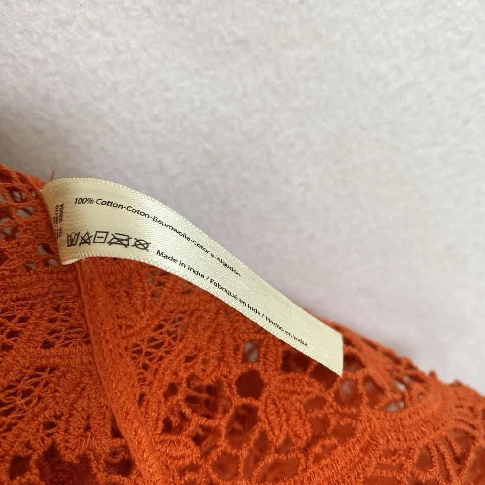 Free People Sz Large Crop Top Crochet Boho Chic Beach Summer Coastal Dainty NWT